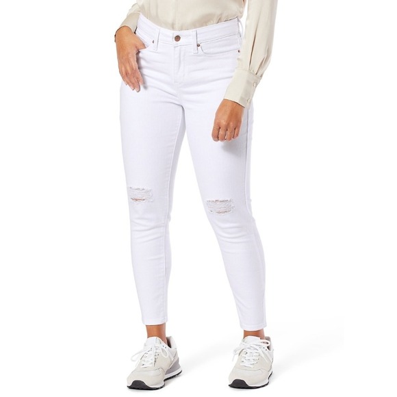 Levi's 711 Skinny Women's White Distressed Denim Jeans Size 27 - Picture 1 of 13